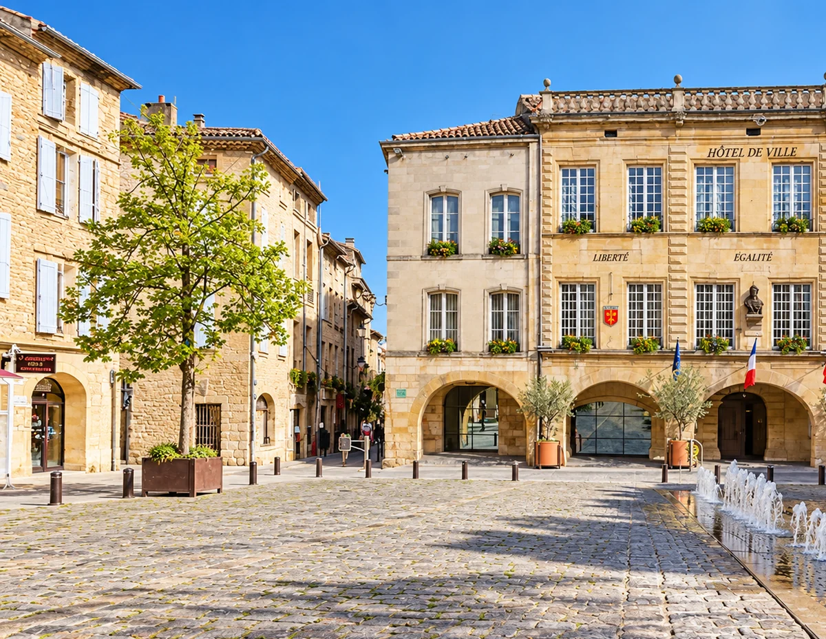Place de l'Hôtel de Ville à Bagnols-sur-Cèze
